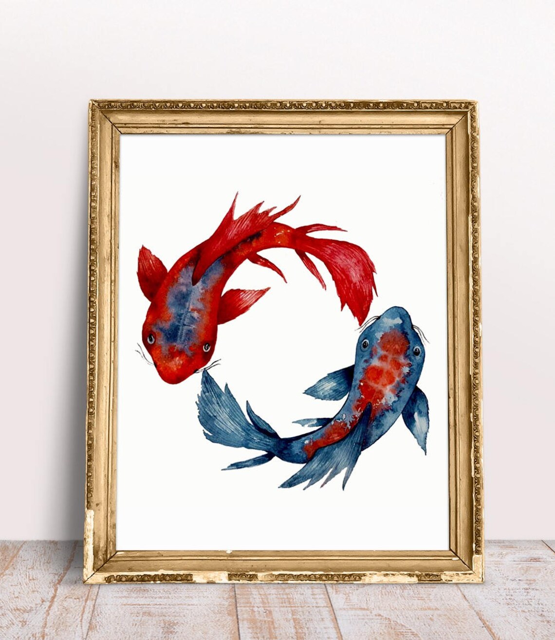 Yin Yang Koi Fish Wall Art Printable Poster Wall - Etsy