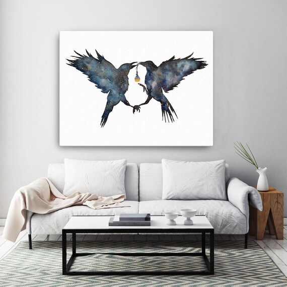 ZuskaArt Galaxy |Witchcraft Magic Ravens Unisex Hoodie Sweatshirt| Shamanic crow |Elixir Potion Spirit animal totem |Native American