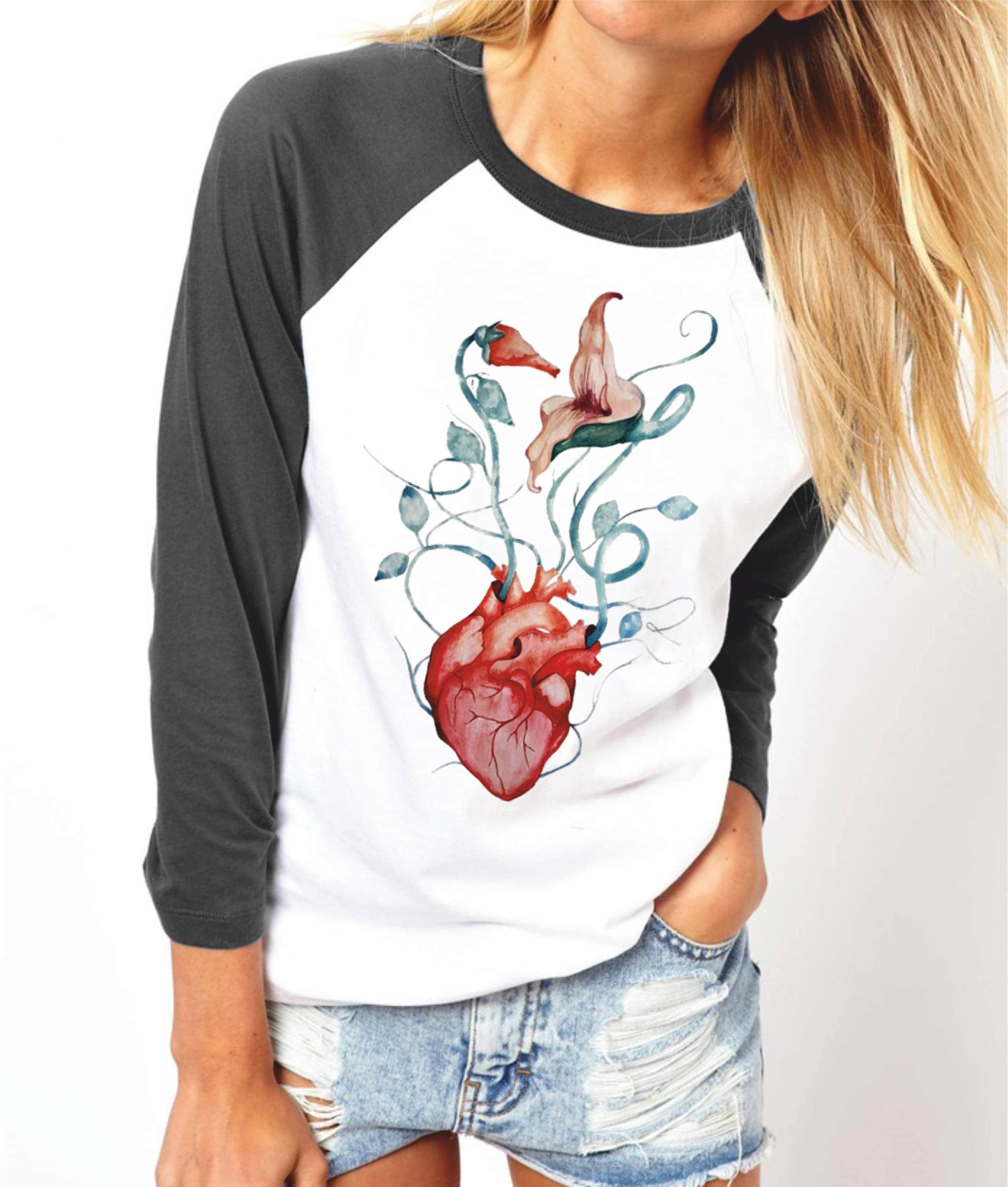 Pink Floyd the Wall Flowers Unisex Raglan T-shirt 3/4 - Etsy