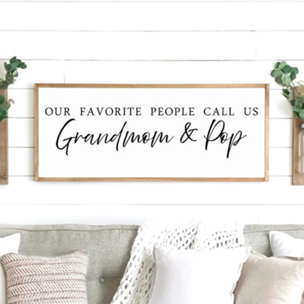 Our favorite people call us grandmom & pop - grandparent gift - grandparent sign - diy sign - digital download - digital print -digital sign