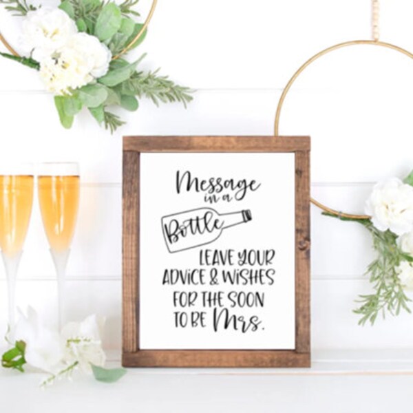 Message in a bottle - soon to be mrs - digital download - diy bridal shower - diy sign -download sign - svg/png/jpg/pdf -digital sign