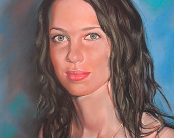 Girl portrait, pastel portrait, custom portrait, family portrait