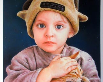 portraits pastel portrait d'enfant, portrait personnalisé à partir d'une photo, portrait de famille