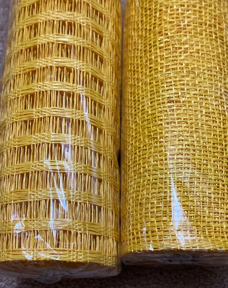 Yellow Poly Burlap Mesh. 10 inch X 10 yard poly burlap. Poly Etsy
