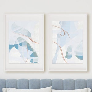 Coastal Gallery Wall Art Prints, Set of 2 Prints Digital Downloads, Modern Coastal Style Wall Decor
