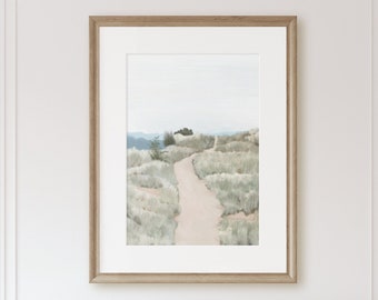 Earthy Tones Coastal Art, Coastal Wall Art, Beige Coastal Print, Coastal Landscape Print, Natural Tones, Coastal Mountain Print