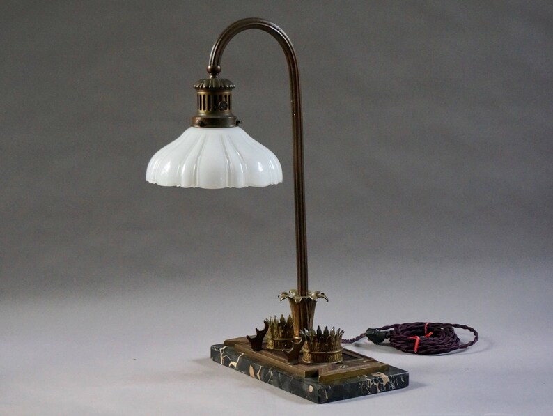 Antique Bronze Deskset Lamp Etsy