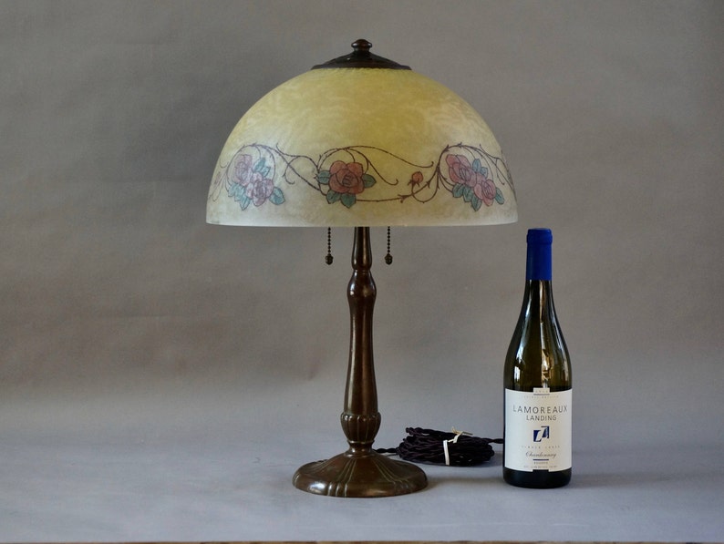 Handel Lamp with 6396 Reverse Painted Shade Etsy