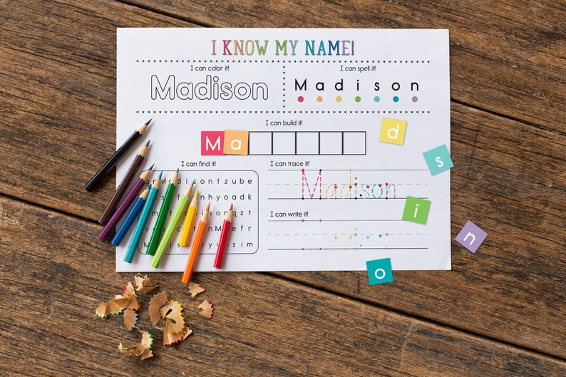 Name Tracing Worksheet Printable, Custom Name Spelling Activity
