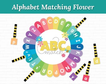 Alphabet Matching Flower | Teach Letter Recognition | DIY Learning Letters Activity | Busy Book Binder Kit