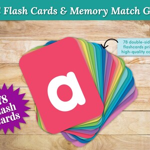 Cartes flash alphabet et jeu d'associations de souvenirs, décoration de chambre d'enfant, activité Montessori, cartes flash ABC, programme préscolaire, activité école à la maison
