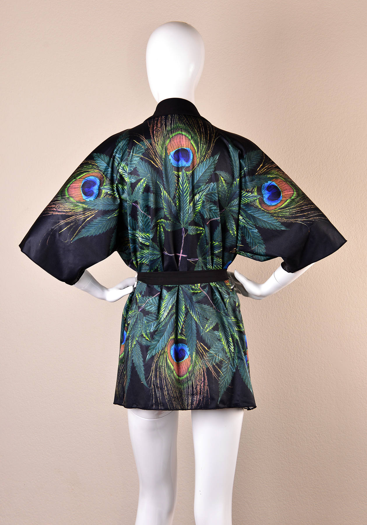Peacock Robe Boho Kimono Robe Cannabis Clothing Chiffon Etsy