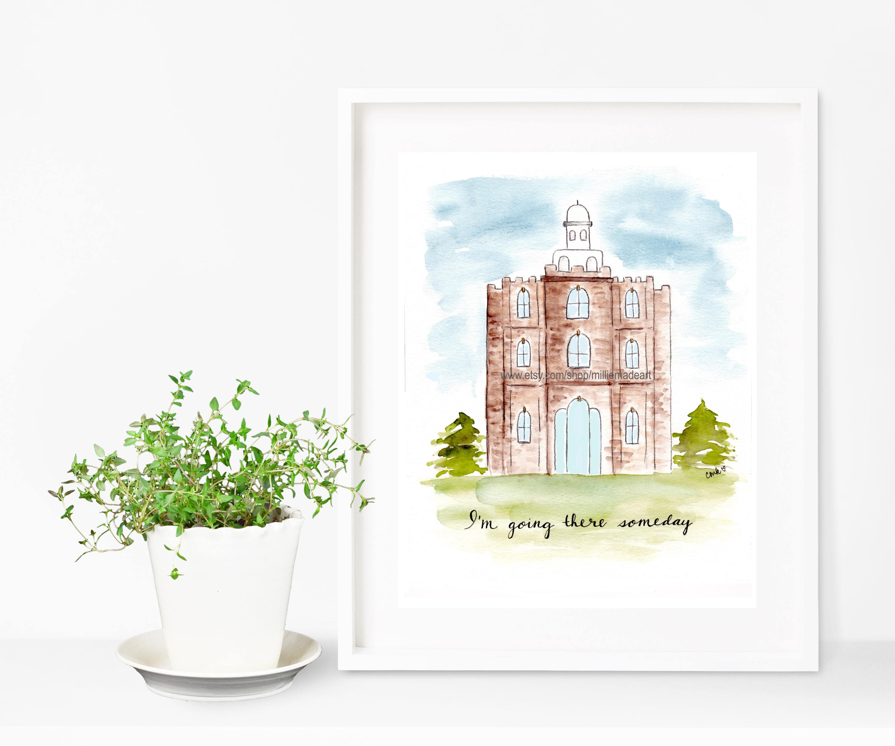 Logan Temple Watercolor 8X10 Watercolor Art Wall Art Lds Art | Etsy