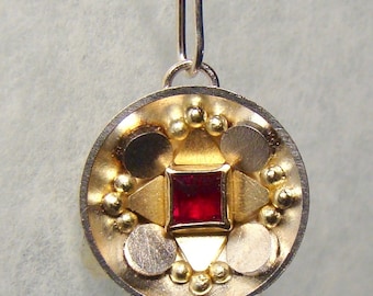 Silver and Gold Ruby Pendant