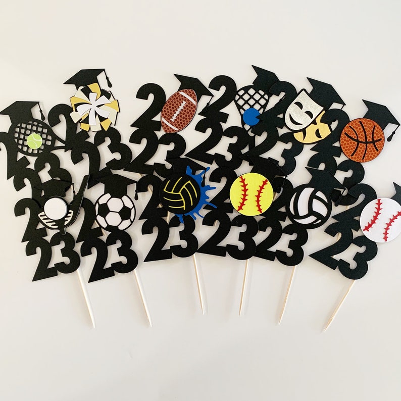 Graduation Cupcake Toppers With Sport 2025 Sport/talent With Etsy