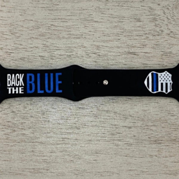 Back the BLUE  Engraved Watch Band