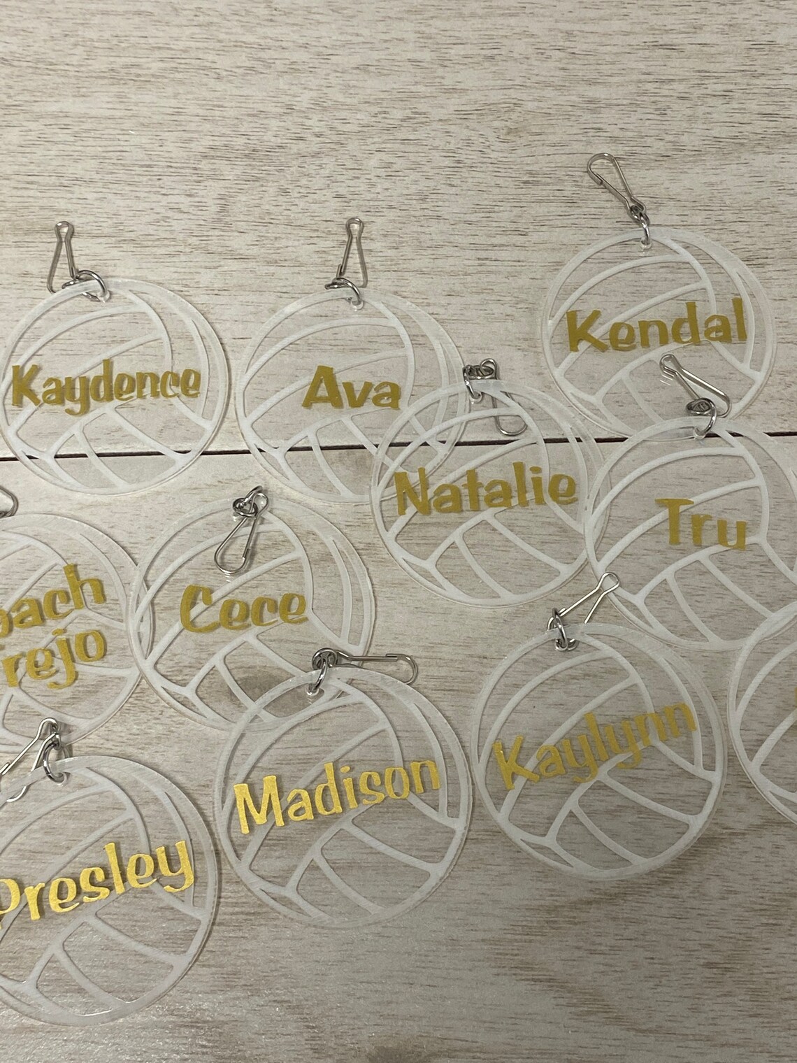 Acrylic Volleyball Keychain Bag Clip Etsy