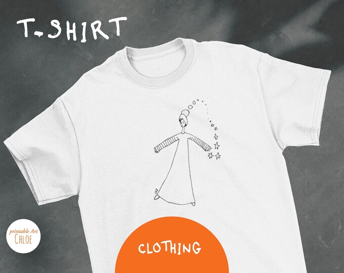 Featured listing image: Camiseta unisex bio estampada - vestido largo con brazos abiertos