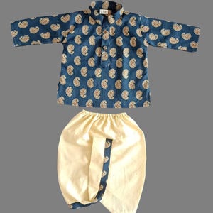 Baby Boy Mid-Season Dress In Terry Stuff Blue  Color Multi  Print main image 1
