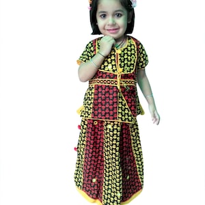 Baby Girls Ethnic wear | Handmade Traditional dress | Jaipuri Dabu Print Lehenga Choli chaniya choli