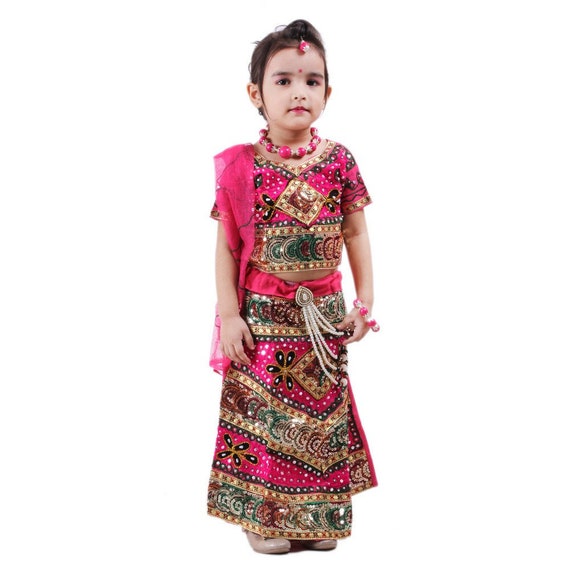 pink lehenga for girls