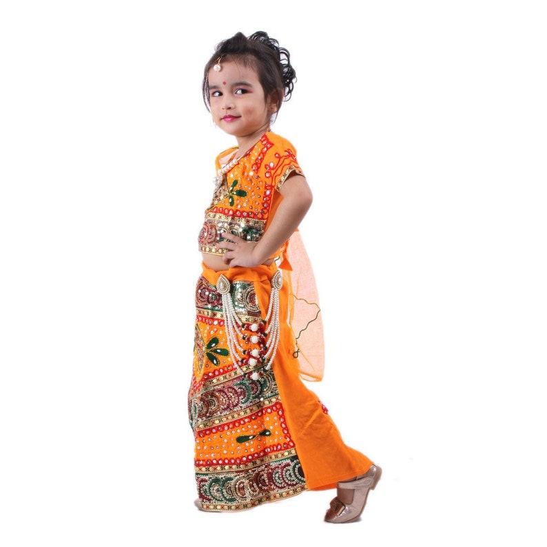 Yellow Lehenga Choli Girls Ethnic Dress Handmade Indian Kids | Etsy