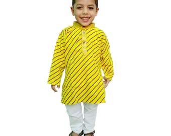 Kids Kurta Bottom, Jaipuri Lehariya Print,Hand Print,Khadi Print,Traditional Ethnic Dress For Boy's