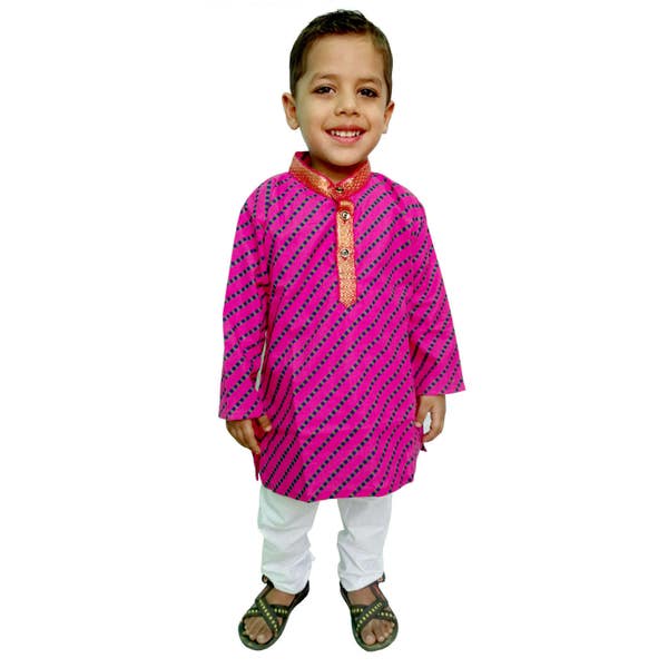 Indian Kids Kurta pajama Set, Jaipuri Lehariya Print,Hand Print,Khadi Print,Traditional Ethnic Dress For Boy's