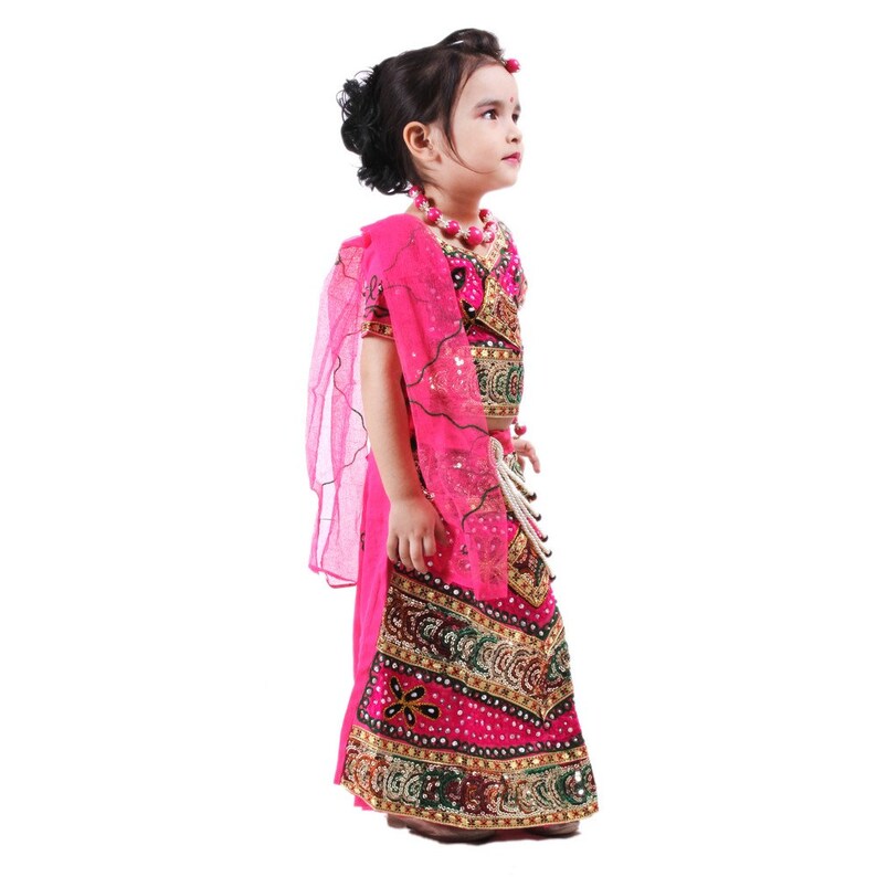 Pink Lehenga Choli Girls Ethnic dress Handmade Indian Kids Etsy