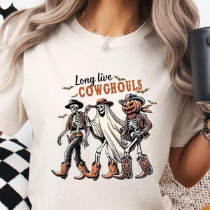 Western Halloween Shirt, Cowboy Halloween, Vintage Shirt, Long Live Cowgirls, Halloween Shirt, Retro Halloween, Fall vibes shirt, Ghouls Tee