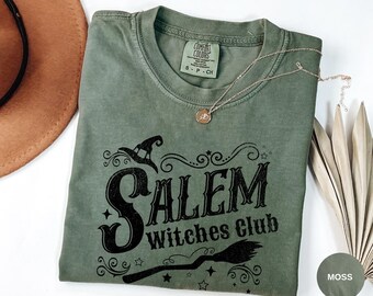Comfort Colors Retro Halloween Shirt, Salem Witches Club