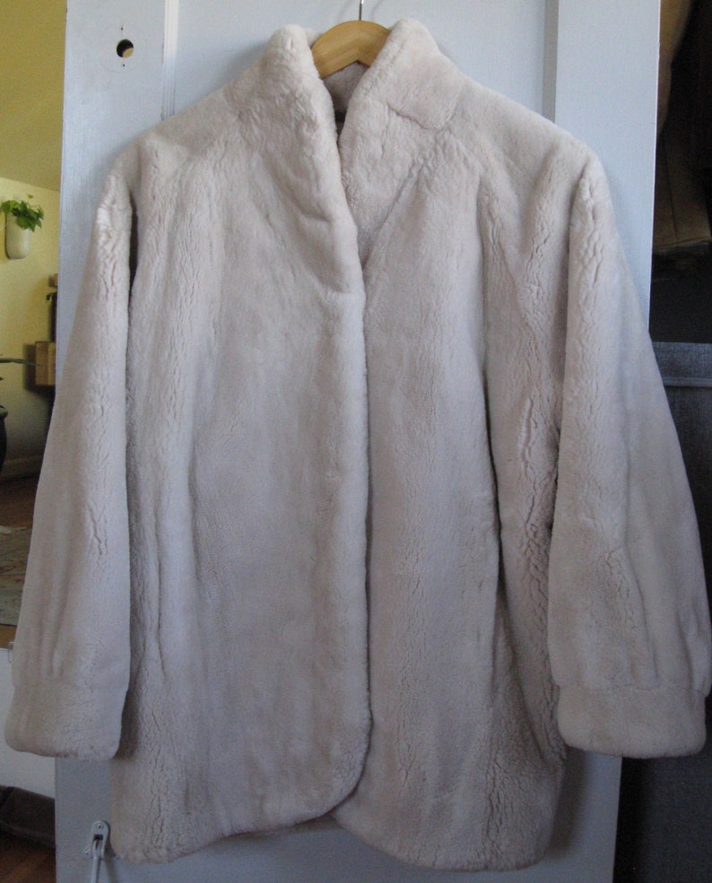 Real Sheared white Beaver fur Coat size L/XL STUNNING Etsy