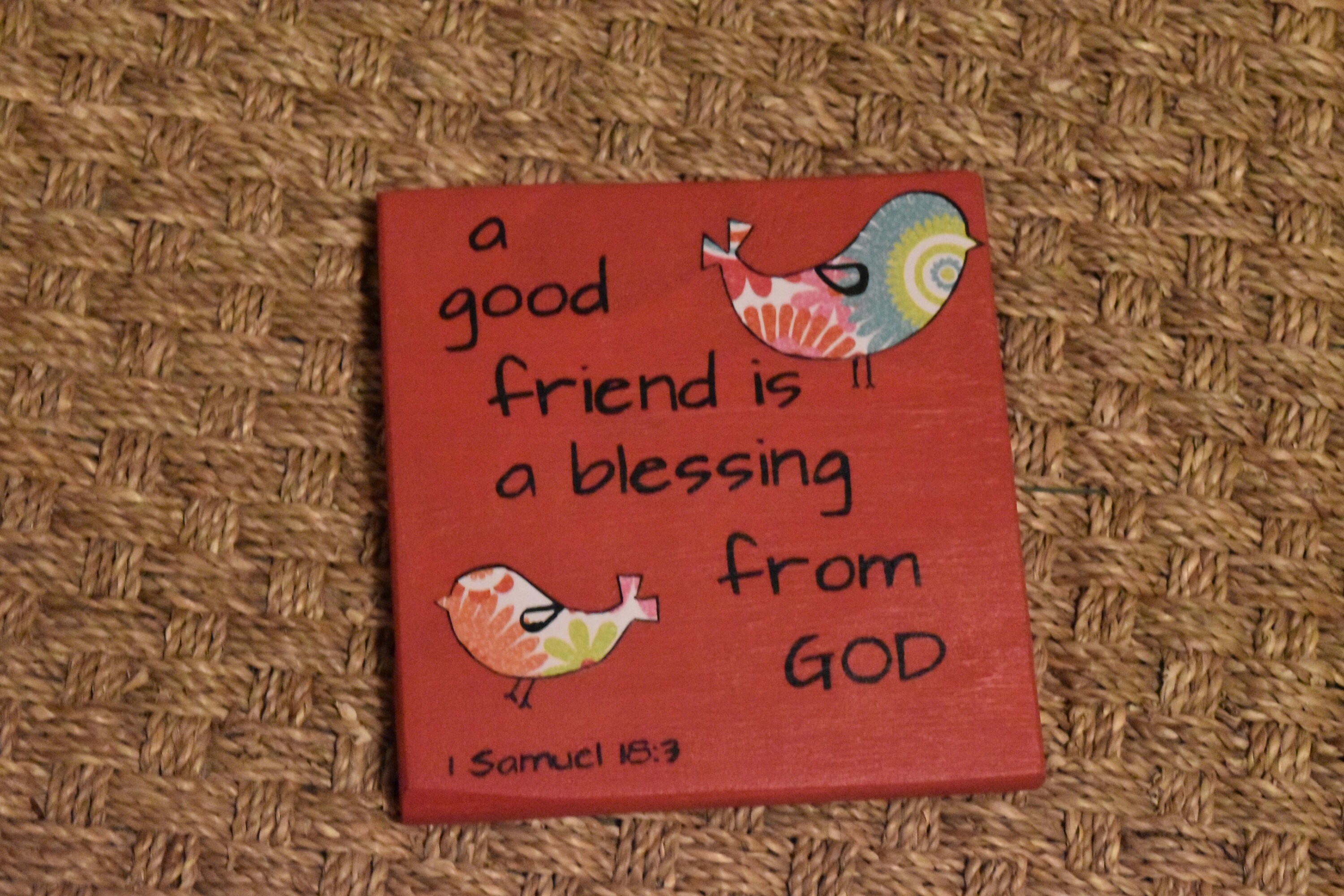 A Good Friend Is A Blessing From God Bible Verse A Good Friend Is A Blessing From God 1 Samuel 18:3 Bible | Etsy India