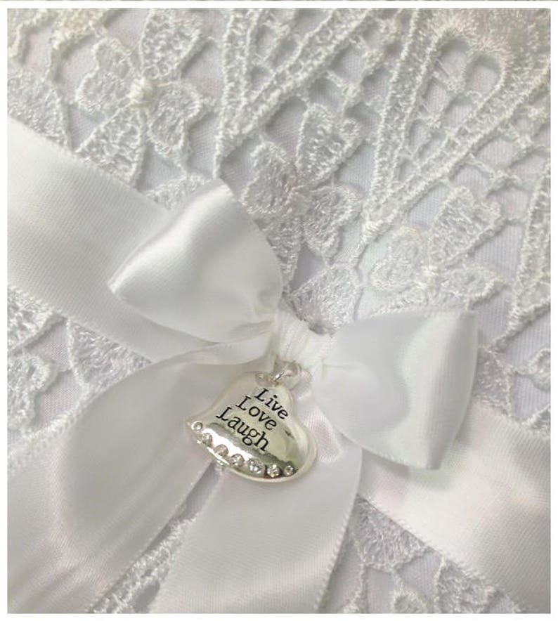 Venice Clover Lace /& Satin Celtic Irish Themed Live Love Laugh Ring Pillow Wedding Bridal