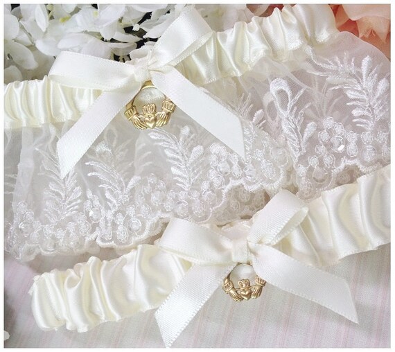 Adjustable Garter Toss Set Celtic Shamrock Irish Wedding Etsy