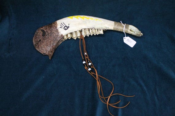 Buffalo jaw bone war club A15 | Etsy