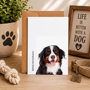 Bernese Mountain Dog Breed Stationery Gift Set Artistic Design Premium Cards Greeting Collection Unique Illustration Canine Notecard