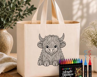 Kit de bolso de mano DIY para adultos, actividades de colorear sobre lienzo, juego de marcadores de pintura, regalo para mujeres, proyecto de arte creativo personalizado.