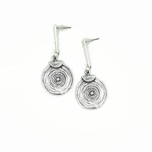 Handcrafted Silver Metal Drop Earrings: Boho Dangle Jewelry