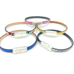 Handmade Leather Bracelet: Sterling Silver Magnetic Clasp, Minimalist Style