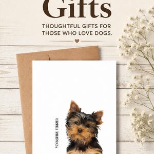 Yorkshire Terrier Card Blank Notecard Dog Illustration Artistic Design Premium Cardstock Stationery Set Kraft Envelope Greeting Card Terrier image 10