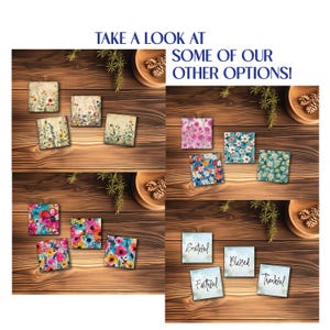 Floral Coaster Set Handmade Coasters Bright Design Modern Aesthetic Table Protection Furniture Piece Decorative Accessory Coffee Gift Idea image 9