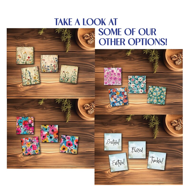 Floral Coaster Set Handmade Coasters Bright Design Modern Aesthetic Table Protection Furniture Piece Decorative Accessory Coffee Gift Idea image 9