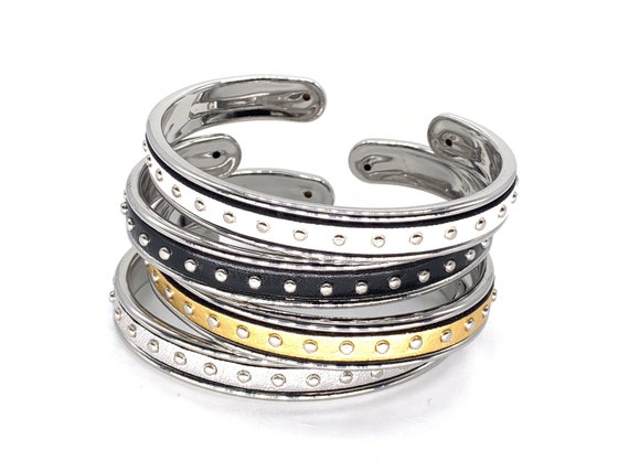 studded leather cuff