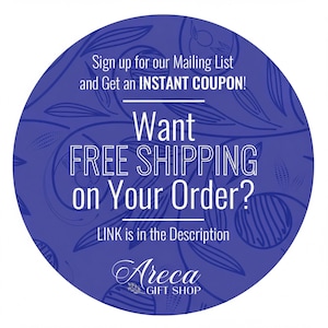 The image is a circular sign with a blue background and a white border. The sign features text and a graphic design that includes leaves and other decorative elements.