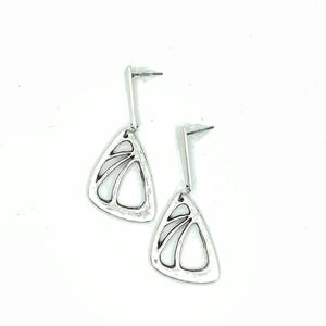 Handcrafted Silver Metal Drop Earrings: Boho Dangle Jewelry