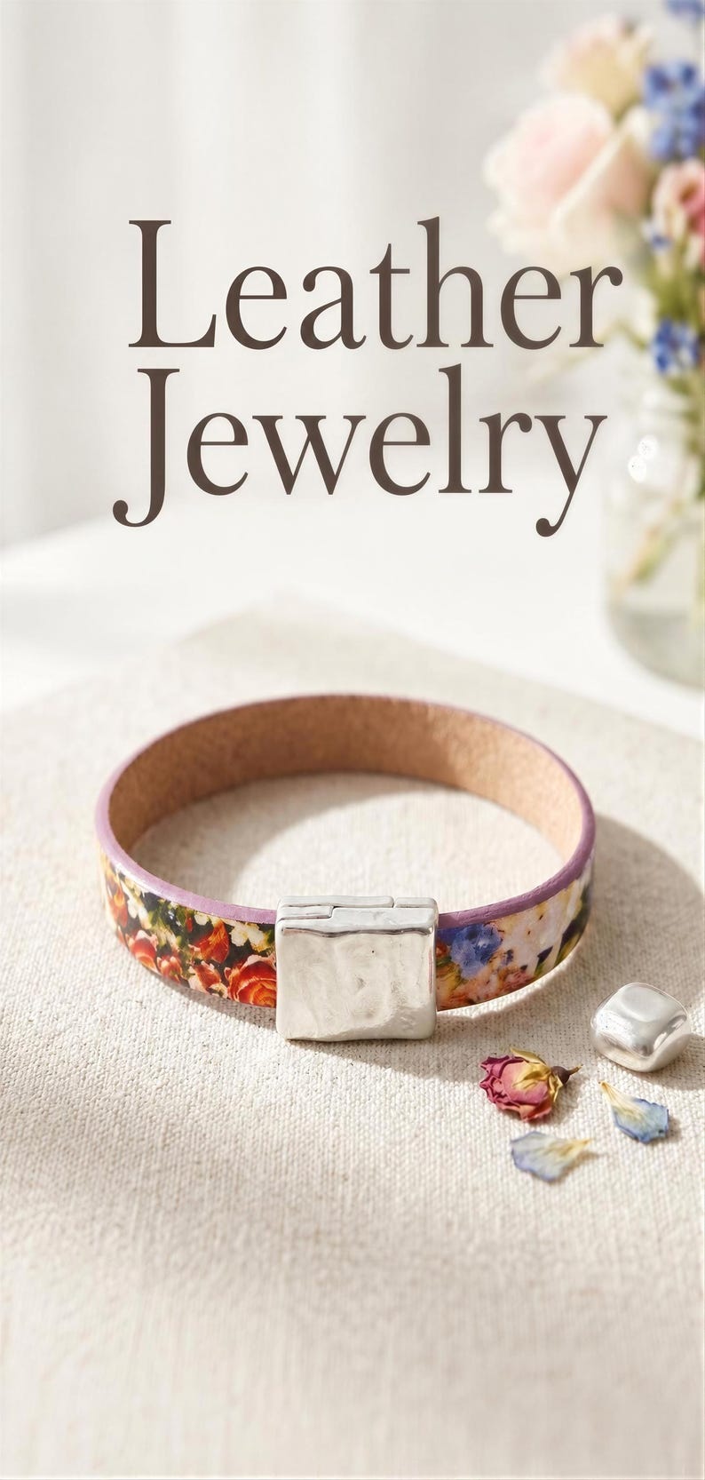 Pulsera magnética de cuero, diseño artesanal, brazalete llamativo, cierre de zamak, joyería de estilo minimalista, accesorio para el día a día, pulsera colorida de calidad. imagen 11