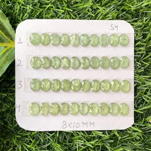 天然ミントグリーンカイヤナイトローズカットオーバル8 x 10 MM、グリーンカイヤナイトキャリブレーションローズカット、ジュエリー作りに最適な最高品質のカイヤナイトファセット宝石、リング