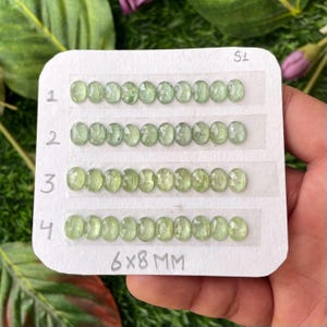 天然ミントグリーンカイヤナイトローズカットオーバル 6 x 8 MM、グリーンカイヤナイト較正ローズカット、ジュエリー作りに最適な最高品質のカイヤナイトファセット宝石