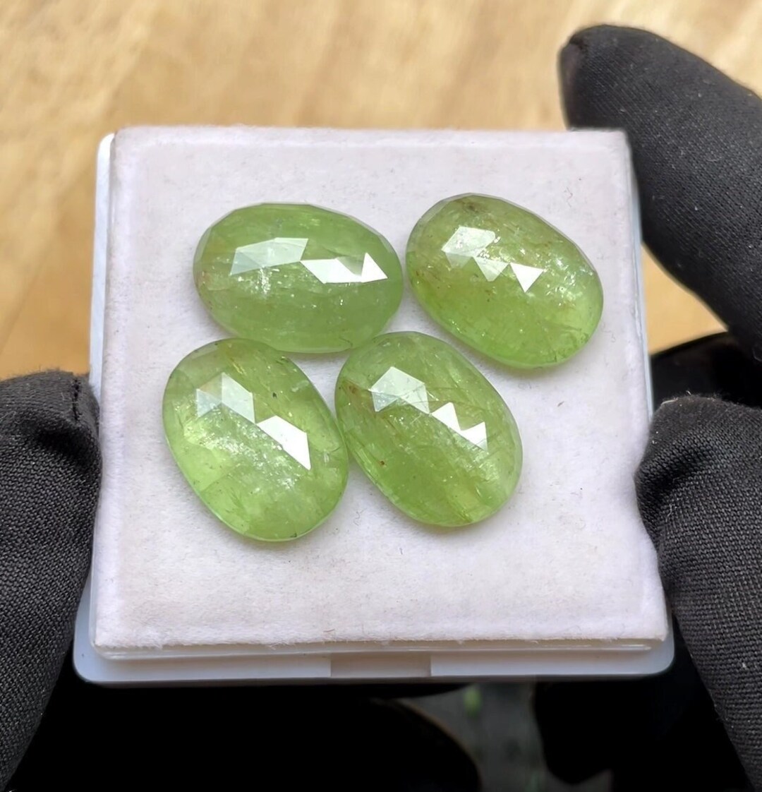 Wondrous Mint Green Kyanite Rose Cut Oval Shape Top Quality 13X18 MM 4 Pieces ,mint Green